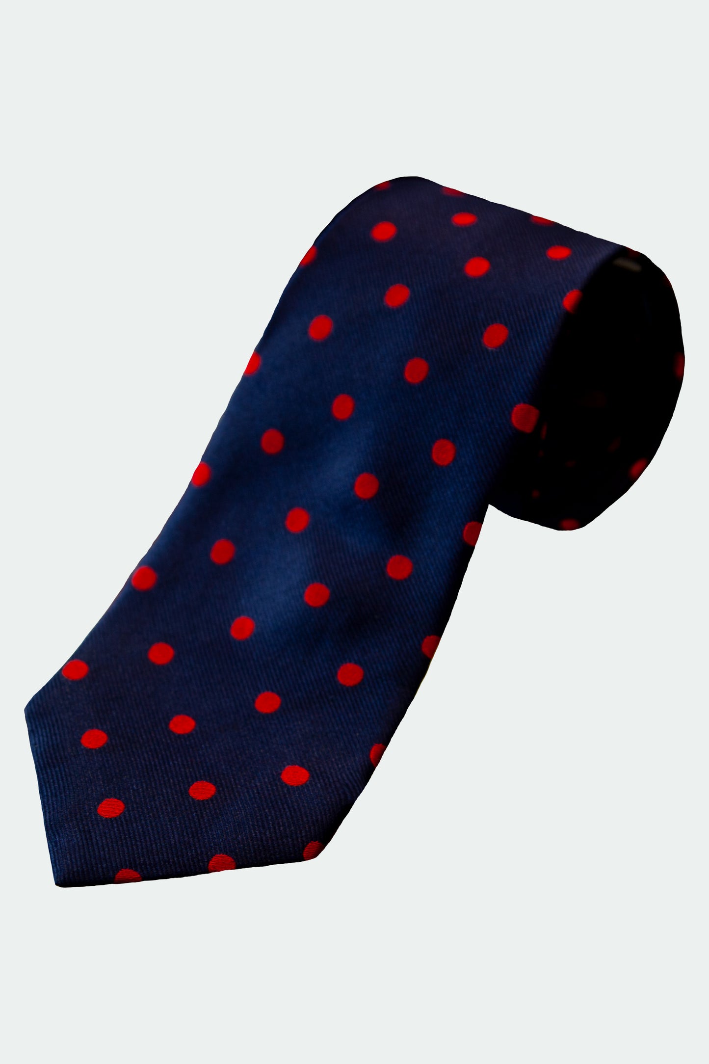 Navy Polka Dot Red
