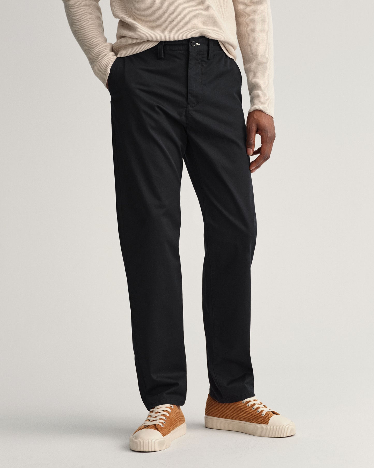Black Regular Gant Twill Chinos