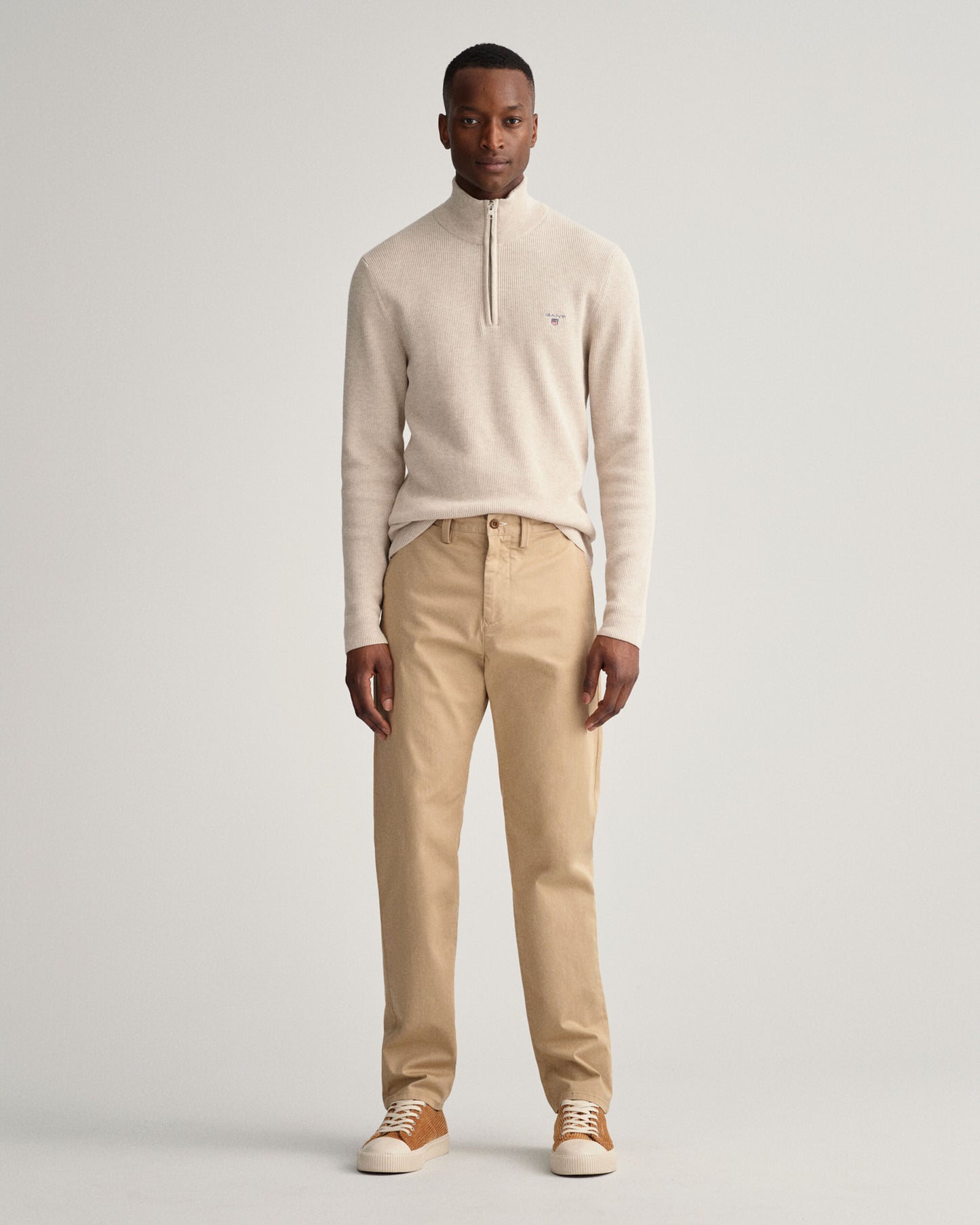 Dark Khaki Regular Gant Twill Chinos