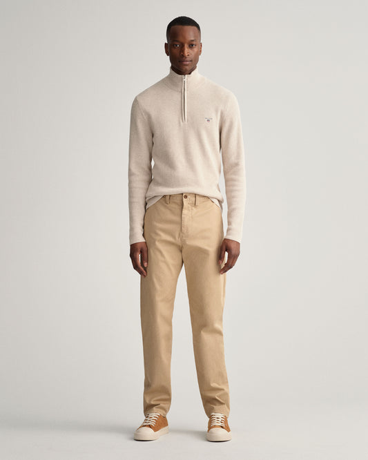 Dark Khaki Regular Gant Twill Chinos