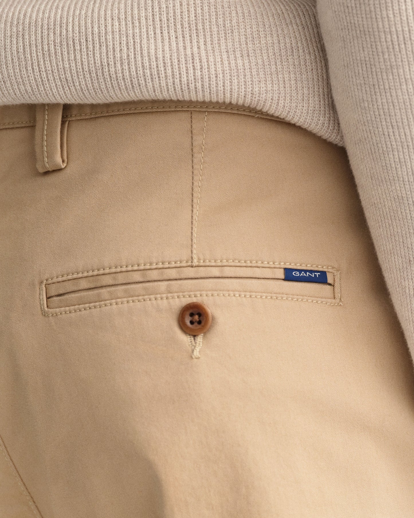 Dark Khaki Regular Gant Twill Chinos