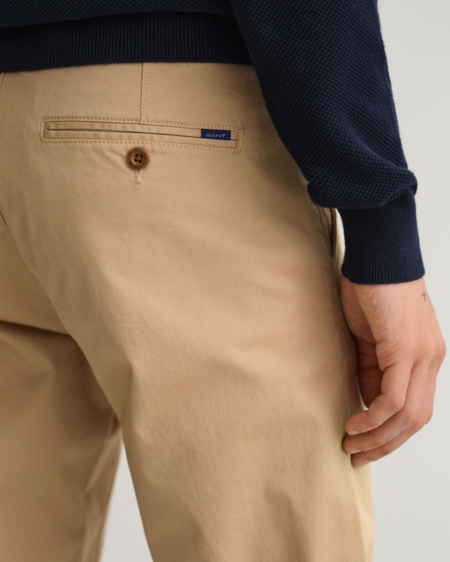Dark Khaki Gant Slim Twill Chinos